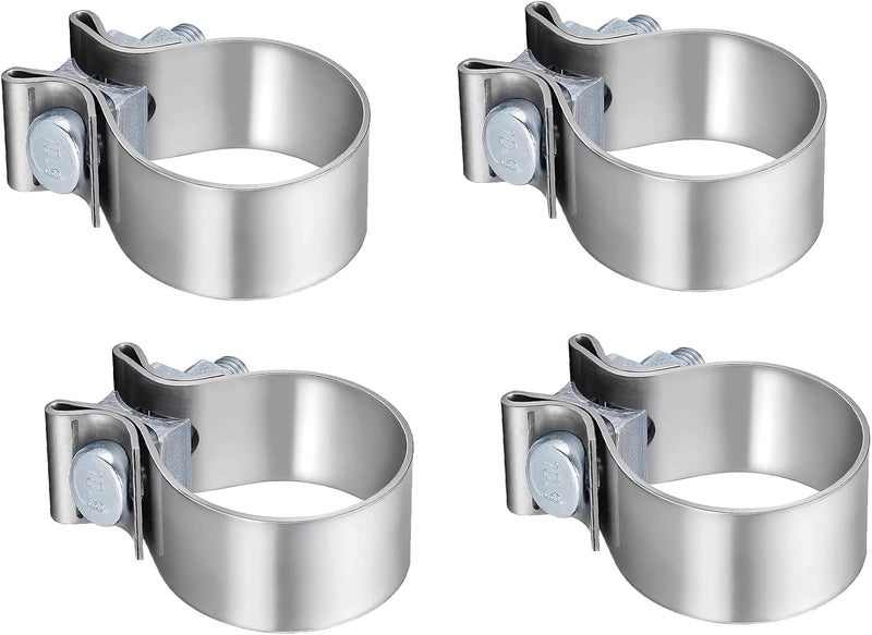 VPZMT 1.75 Inch Muffler Exhaust Clamp for Harley Davidson Touring/Street Glide/Electra Glide/Road King/Road Glide, Stainless Steel 304 (4 Pack) - Image 3